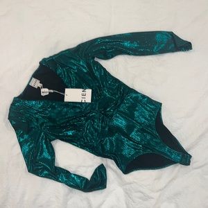 Shimmer long sleeve body suit